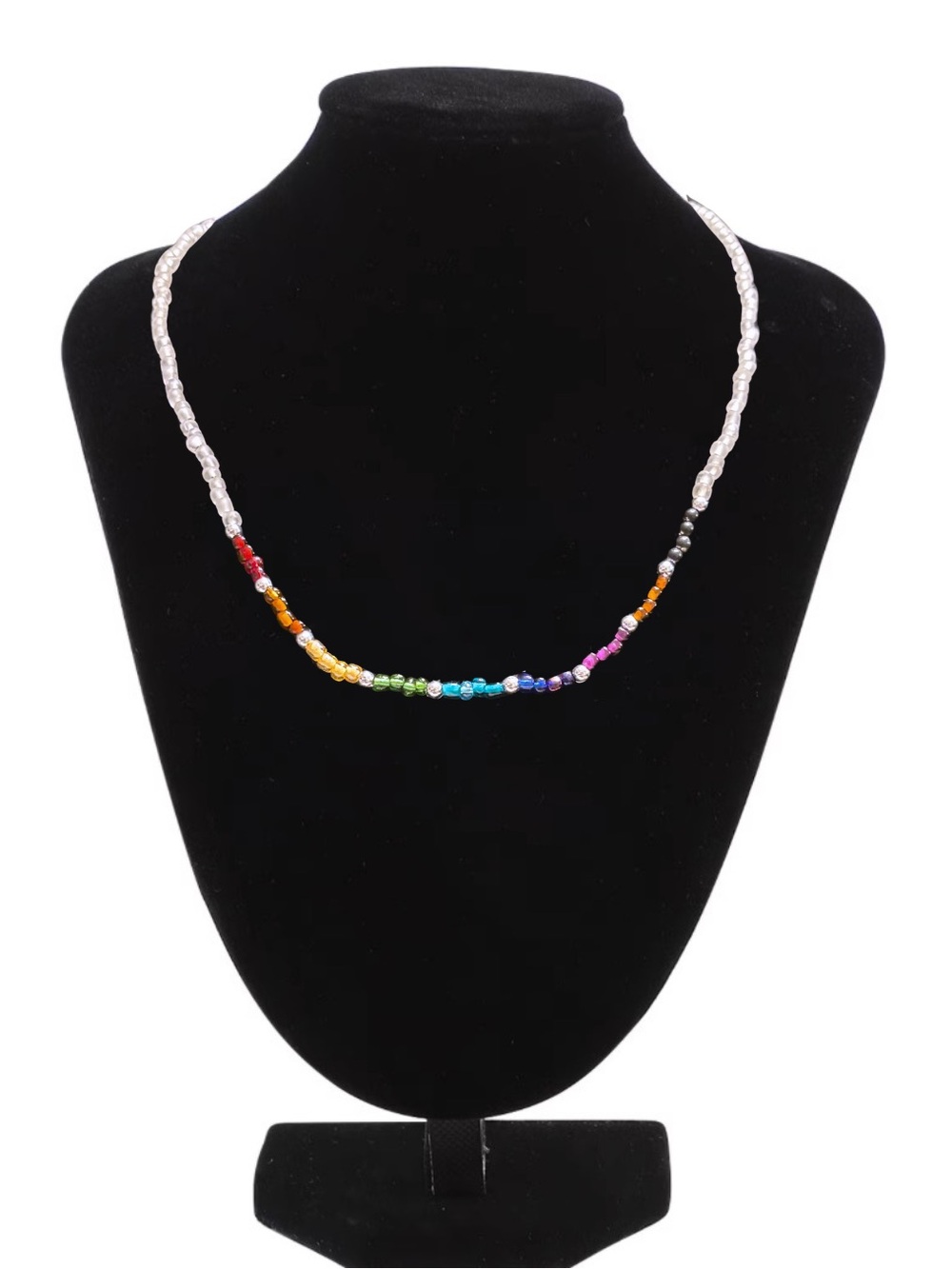 Beaded Rainbow Accent Necklace